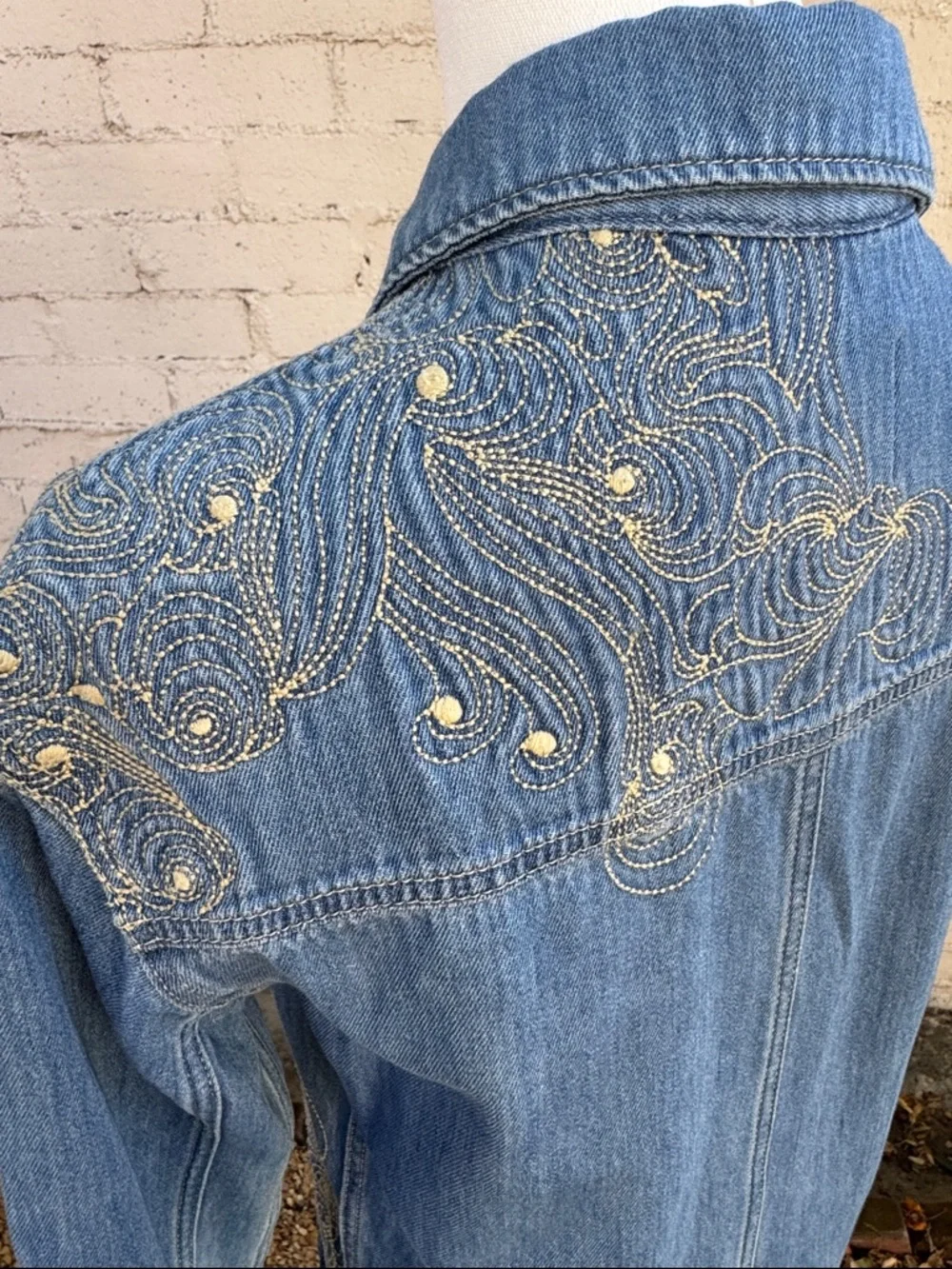 Isabel Marant Imane Embroidered Denim Jumpsuit Size FR 34 (US 2) - Picture 14 of 16